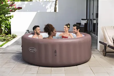 Produktbild von Bestway® LAY-Z-SPA® Energiespar-Whirlpool Hawaii AirJet™ mit App-Steuerung + integrierter UltraFit™ -Pumpeneinheit, für 6 Personen Ø 196 x 71 cm, Terrakotta