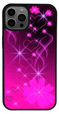 Produktbild von TPU Silikon Hülle für iPhone 15 PRO Handy Cover Case Schutzhülle Handyhülle Bumper MOTIV 291 Herzen Blume Pink