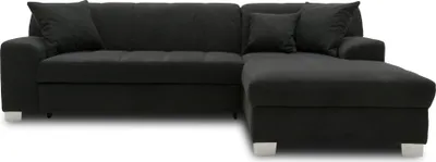 Produktbild von DOMO Collection Ecksofa Capri, Sofa in L-Form mit Füßen aus Chrom, Eckcouch, Polsterecke, Couch 239 x 152 x 75 cm (BxTxH), schwarz