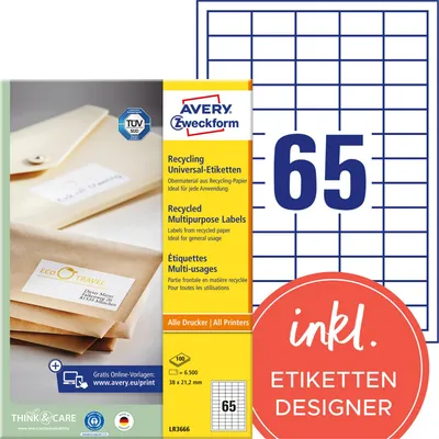 Immagine prodotto di Avery Zweckform etichetta RC LR3666 38x212mm nws 6500pz