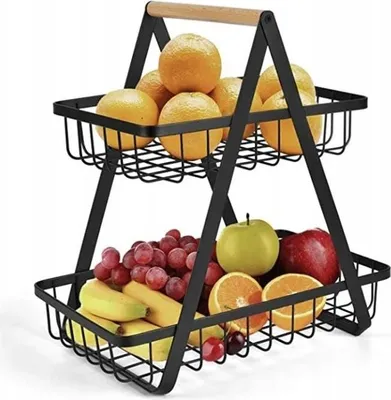 Produktbild von Obstkorb – Obstschale – Kartoffelbehälter – Edelstahl Metall – Schwarz