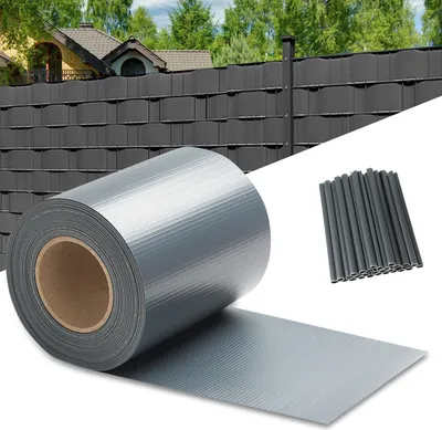 Immagine prodotto di Strisce privacy Aopunly Strisce frangivento in PVC a doppia rete metallica 50m grigio