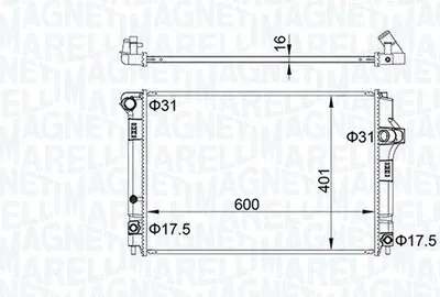 Produktbild von MAGNETI MARELLI 350213208300 Kühler Wasserkühler Motorkühler für TOYOTA Yaris Schrägheck (P13) Yaris III Kastenwagen (XP13)