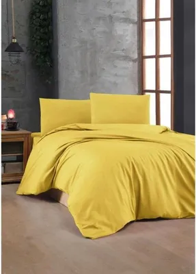 Produktbild von Bettwäsche-Set, 220 x 240 cm, 100% Baumwolle Renforcé, 2 Kissenbezüge 60 x 60 cm, Dunkelgelb