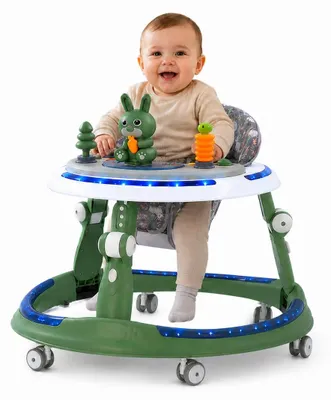 Image de Trotteur Tavalax - avec effets lumineux et LED, pliable et peu encombrant, avec roues maniables à 360°, avec roues silencieuses et respectueuses du sol, avec fonction coulissante - Trotteur multifonctionnel Tavalax avec panneau de jouets, lumières LED et hauteur réglable - adapté aux 6-18 mois - pour les bébés et les jeunes enfants en phases de développement actif, avec un accent sur l'ergonomie, Liberté de mouvement, stabilité, confort d'assise agréable | ergonomique, axé sur le confort et