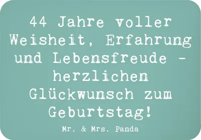 Produktbild von Mr. & Mrs. Panda magnet Spruch 44. Geburtstag - Meeresbrise - Geschenk, Happy Birthday, Lebensfreude, zettelhalter, Dekomagnet, Liebe, haftmagnet, Kühlschrankmagnet