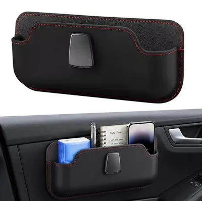 Image de Organisateur de console centrale pour voiture, couleur noire, dimensions 18,5 x 8,7 x 3 cm