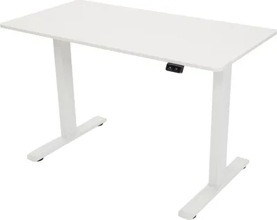 Höhenverstellbarer Schreibtisch 140x60 cm, elektrisch, weiß