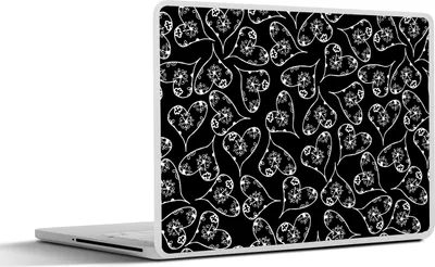 Produktbild von MuchoWow® Laptop Aufkleber Sticker Cover Mädchen - Herz - Blumen - Muster - Mädchen - Kinder - Baby 30x22 cm - Laptop-Sticker