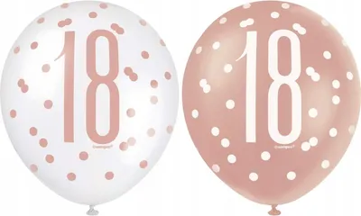 Produktbild von 6 Luftballons roségold Zahl 18