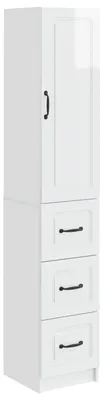 Image de Ensemble de Meubles 2 pcs Blanc brillant 33 x 34,5 x 87 cm