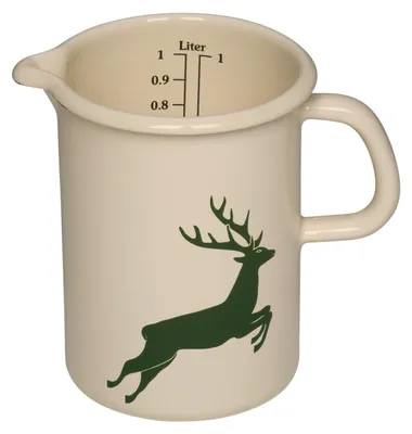 Produktbild von Riess Küchenmaß Ø10cm 1 Liter Country Hirsch Grün Emaille