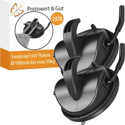 Produktbild von Klappsauger Saugnapf mit Hebel 2 Stück 100 mm schraubenlose Befestigung bis 10 kg für Haushalt Camping