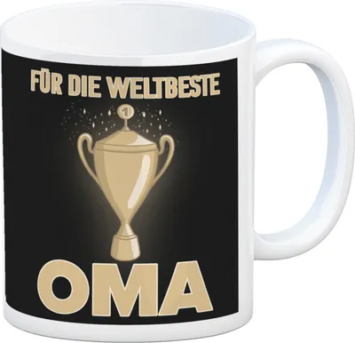 Produktbild von Für die weltbeste Oma Kaffeebecher mit Pokal