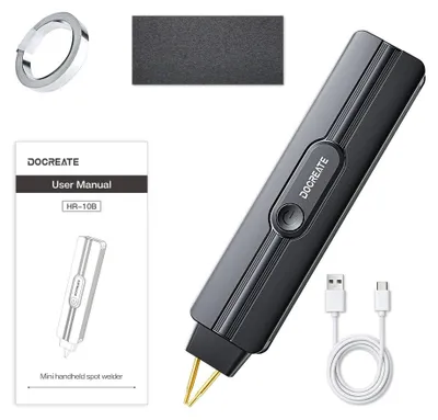 Produktbild von HR-10B Mini-Punktschweißgerät 800 A mit 9 Schweißstufen, LED-Anzeige und USB-C-Ladung für Nickelbleche