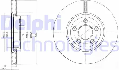 Produktbild von 2x DELPHI Bremsscheibe BG3704 für CHRYSLER PT CRUISER (PT_) PT CRUISER Cabriolet