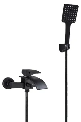 Immagine prodotto di Miscelatore per vasca da bagno a cascata, con due getti, design resistente, colore nero