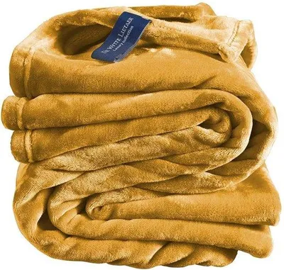 Obrázok produktu pre Unyqoos® Fleecová deka 150 x 200 cm – Zlatohnedá, 100% polyester, veľmi mäkká a hrejivá, hustá fleecová prikrývka