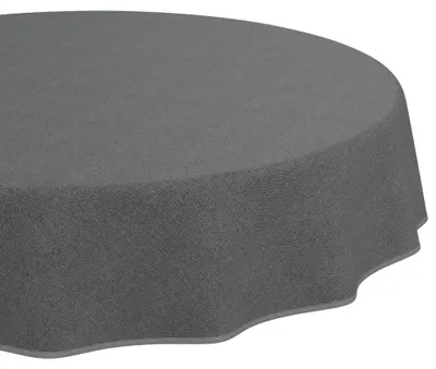 Produktbild von Tischdecke 140x140cm Rund Grau DanceDirty abwaschbar Leinenoptik wetterfest Falschuni Modern mit Saumkante