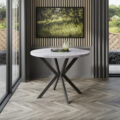 Produktbild von Runder Klapptisch EVERTON 100 cm Beine Schwarz Bellato Grau