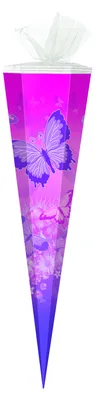 Produktbild von Schultüte / Zuckertüte / 50cm / eckig / "Schmetterlinge"