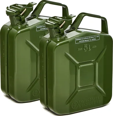 Produktbild von Oxid7® by BW Kraftstoffkanister Metall Benzinkanister 2x 5 Liter - Olivegrün RAL 6003 - UN-Zulassung - Hergestellt in Europa