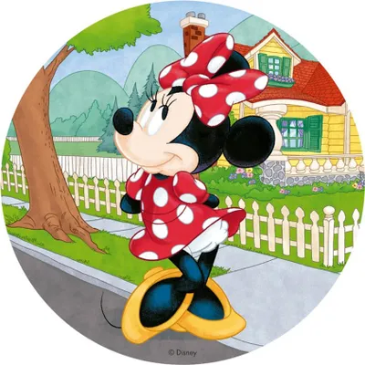 Image de Minnie Mouse rouge Dessus de gâteau en papier alimentaire