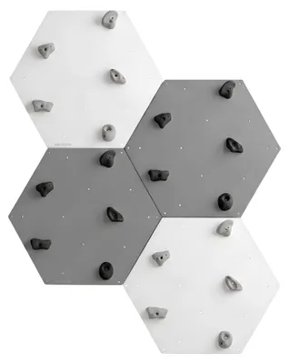 Produktbild von Kletterwand Würfel 2 Weiß 2 Grau - Griffe Grau/Schwarz