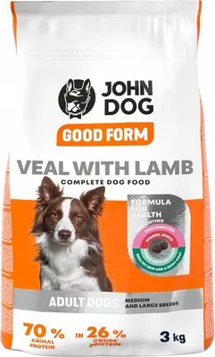 Immagine prodotto di JOHN DOG GOOD FORM cibo secco per cani, vitello, agnello, 3 kg