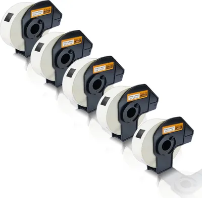 Produktbild von Print-Klex 5x Kompatible Etiketten-Rollen kompatibel mit Brother P-Touch DK-11204 P-Touch QL580Series P-Touch QL650TD P-Touch QL700 P-Touch QL710W P-Touch QL720NW DK11204 DK 11204 17x54 mm Office Quantum Serie