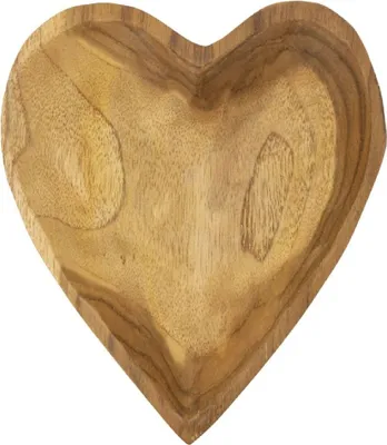 Image de Mauro Ferretti bol décoratif Kiha en forme de coeur 15x17x3,5 cm marron