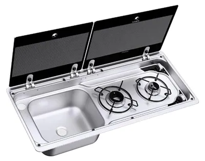 Image de Plan De Cuisson Compact 2 Feux Evier à Droite - Dometic