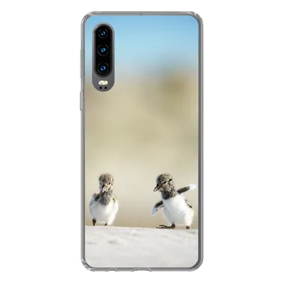 Produktbild von MuchoWow® Handyhülle Schutzhülle Hülle für Huawei P30 Junge - Sand - Vögel Silikon Softcase Handy Hülle - Kartenbesitzer