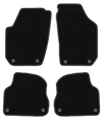 Productafbeelding van Velours automatten voor Skoda Fabia II 2007-2014 (hatchback/stationwagen) – 4-delig, zwart, op maat – Wielganizator BASIC