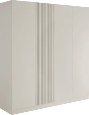 Produktbild von MIRJAN24 Kleiderschrank Como 4D, Garderobenschrank mit vier Drehtüren, Drehtürenschrank, Kleiderstange (Farbe: Cashmere)