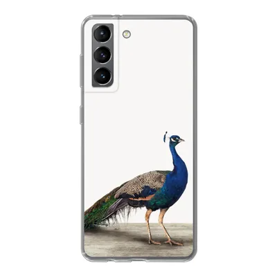 Produktbild von MuchoWow® Handyhülle Schutzhülle Hülle für Samsung Galaxy S21 Pfau - Federn - Vogel - Kinder - Jungen - Mädchen Silikon Softcase Handy Hülle - Softcase