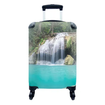Produktbild von MuchoWow® Koffer Handgepäck Trolley Rollkoffer Kleine Reisekoffer mit 4 Rollen - Wasser - Wasserfall - Bäume - Cabin Size < 55x40x23 cm & 55x40x20 cm - Fotokoffer - Kabinenkoffer - Boardgepäck - Reise-Box - Reisekoffer - Reisegepäck - Koffer mit Bild - Trolley für Kinder