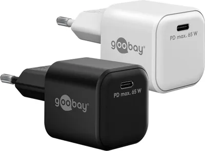 Zdjęcie produktu dla Goobay 65369 USB-C™ PD GaN szybka ładowarka Nano (65 W) czarny, czarny - 1x złącze USB-C™ (Power Delivery)
