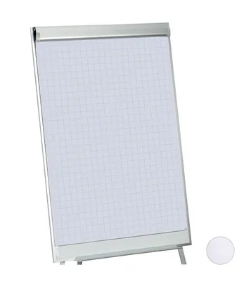 Produktbild von Relaxdays Flipchart Papier, kariertes Moderationspapier, Block à 50 Blatt, 60 g/m², 6-fache Lochung, 57,5 x 81 cm, weiß