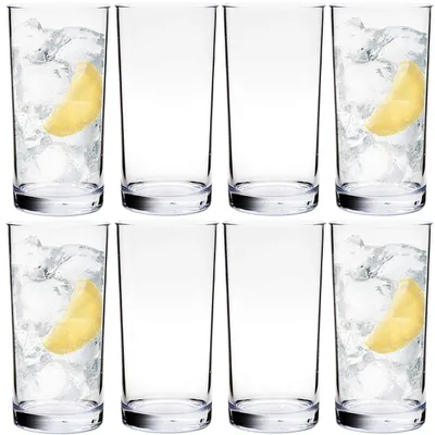 Zdjęcie produktu dla Kubki do picia, 500 ml, 8 szt., przezroczyste, z tworzywa, na imprezę