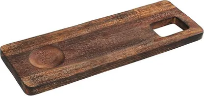 Imagen del producto de Silecomplaza, tabla de servir de acacia, con asa, dimensiones 58 x 20 x 3 cm, fabricada en madera de acacia