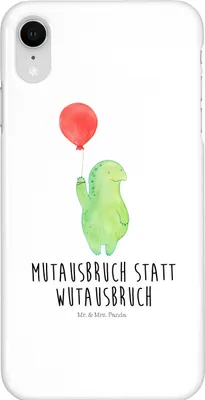 Produktbild von Mr. & Mrs. Panda Iphone XR Handyhülle Schildkröte Luftballon - Weiß - Geschenk, Schildkröten, Premium Kunststoff, Motivationsspruch, Handy Case