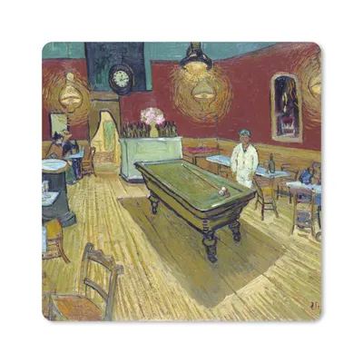Produktbild von MuchoWow® Mauspad Mousepad Das Nachtcafé - Vincent van Gogh 20x20 cm - Mousepads - Maus Mat - Pad - Mausunterlage - Desk Mat - Bureauartikeln