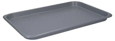 Image de Plaque de cuisson antiadhésive, plaque de four de 40 x 27 cm, plaque de cuisson grise durable en acier au carbone