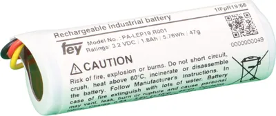 Obrázek produktu pro Baterie pro nouzové osvětlení LiFePO4 3,2 V 1,8 Ah XHP3 připojení