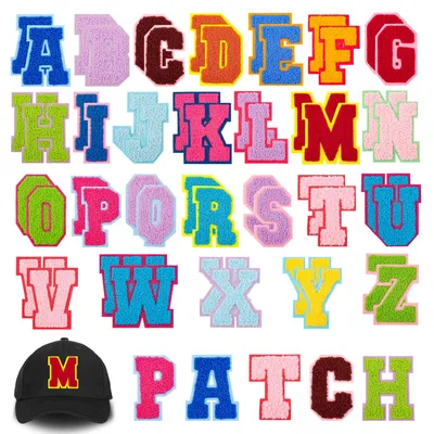 78 Buchstaben-Patches zum Aufbügeln, Chenille A-Z, 8,6 cm