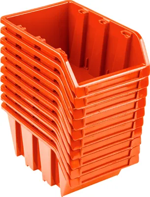 Produktbild von 10x Sichtlagerbox Sortierbox Lagerbox Stapelbox orange NP10 Lagersystem