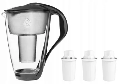 Produktbild von Elegante Dafi LED Wasserfilterkanne Schwarz 2L 3 Kartuschen