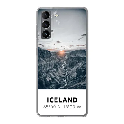 Produktbild von MuchoWow® Handyhülle Schutzhülle Hülle für Samsung Galaxy S21 Island - Sonne - Berge Silikon Softcase Handy Hülle - Softcase