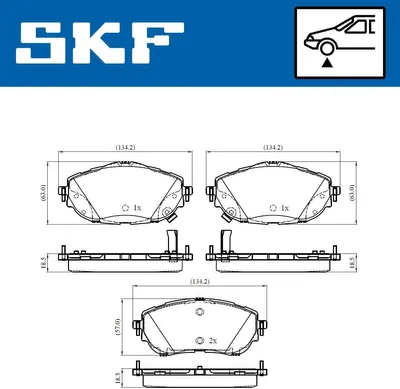 Produktbild von SKF Bremsbeläge Satz Vorne Bremsklötze für TOYOTA Auris Kombi (E18) VKBP 80429 A